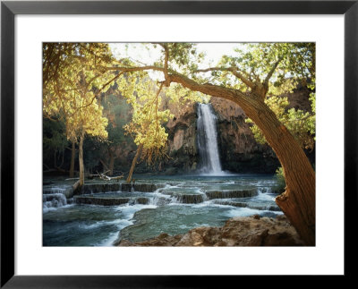 Scenic View Of A Waterfall On Havasu Creek by W. E. Garrett Pricing Limited Edition Print image