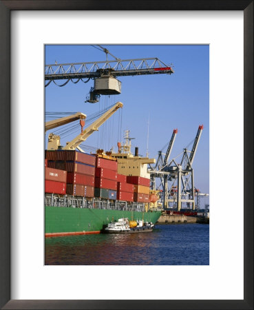 Crane Lifting Containers To And From Cargo Ship by Hans Peter Merten Pricing Limited Edition Print image