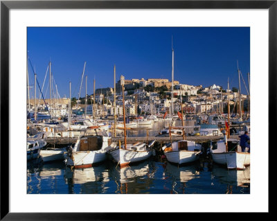 Fishing Boats Moored In Harbour At Elvissa, Ibiza, Spain by Bill Wassman Pricing Limited Edition Print image