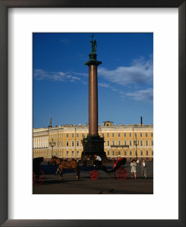 Horse And Carriage In Front Of Alexander Column, St. Petersburg, Russia by Jonathan Smith Pricing Limited Edition Print image