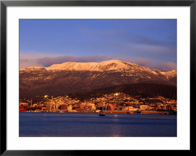 Hobart City Beside Derwent River And Below Mt. Wellington, Hobart, Tasmania, Australia by Grant Dixon Pricing Limited Edition Print image