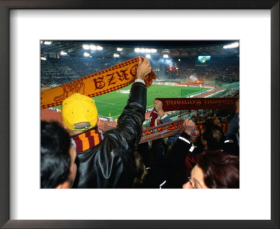 Soccer Fans At Roma Vs Ajax Amsterdam Match At Champions League Game Stadio Olimpico, Rome, Italy by Martin Moos Pricing Limited Edition Print image