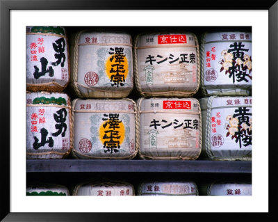Barrels Of Sake, Japanese Rice Wine, Tokyo, Japan by Nancy & Steve Ross Pricing Limited Edition Print image