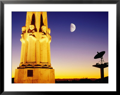 Statue, Moon And Satellite Dish, Griffith Observatory, Griffith Park, Hollywood, Los Angeles, Usa by Richard Cummins Pricing Limited Edition Print image