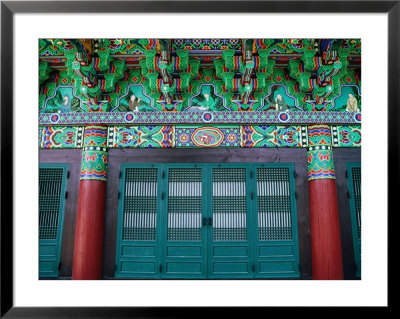 Doors, Entry Pillars And Ornate Detail At Pomosa Temple, Busan, Gyeongsangnam-Do, South Korea by Richard I'anson Pricing Limited Edition Print image