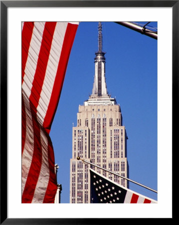 Empire State Building And American Flags, New York City, U.S.A. by James Marshall Pricing Limited Edition Print image