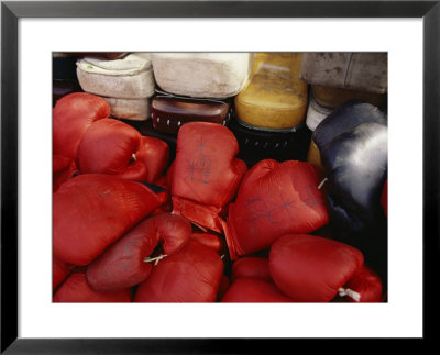 Students Kung Fu Boxing Gloves And Pads At The Ta Gou Academy by Eightfish Pricing Limited Edition Print image