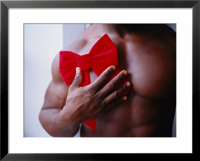 Muscular Man With Red Bow by Debra Cohn-Orbach Pricing Limited Edition Print image