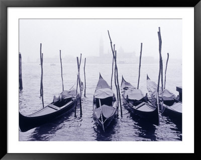 Row Of Gondolas On The Water, Venice, Italy by Walter Bibikow Pricing Limited Edition Print image