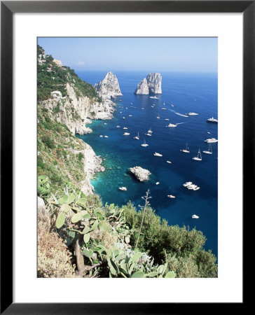 View Over Southern Coast To The Faraglioni Rocks, Island Of Capri, Campania, Italy, Mediterranean by Ruth Tomlinson Pricing Limited Edition Print image