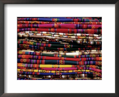 Detail Of A Pile Of Colourful Ponchos, Cuzco (Cusco), Peru, South America by Gavin Hellier Pricing Limited Edition Print image