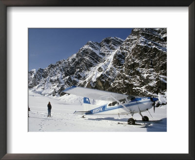 Small Plane Landed On Glacier In Denali National Park, Alaska, Usa by James Gritz Pricing Limited Edition Print image