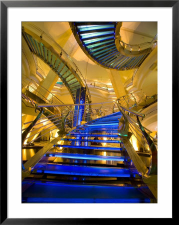 Interior Stairs And Ceiling Of Modern Public Spa, Escaldes-Engordany Parish, Andorra by Jim Zuckerman Pricing Limited Edition Print image