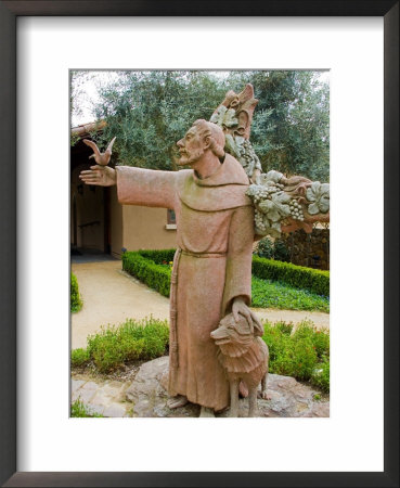 St. Francis Statue At The St. Francis Vineyards And Winery, Sonoma Valley, California, Usa by Julie Eggers Pricing Limited Edition Print image