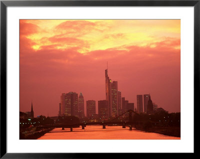 Cityscape At Dusk Of Frankfurt, Germany by Peter Adams Pricing Limited Edition Print image
