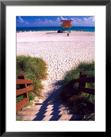 Life Guard Station, Walkway, South Beach, Miami, Florida, Usa by Terry Eggers Pricing Limited Edition Print image