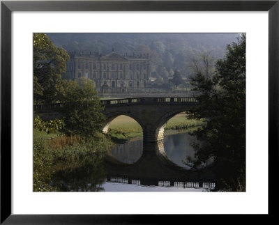 Chatsworth, Derbyshire View From Bridge And River To The House by Clive Boursnell Pricing Limited Edition Print image