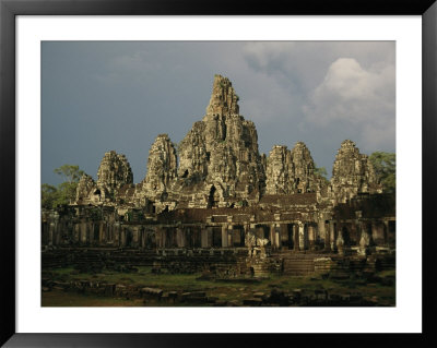 Exterior Of Angkors Bayon Temple Ruins by Richard Nowitz Pricing Limited Edition Print image