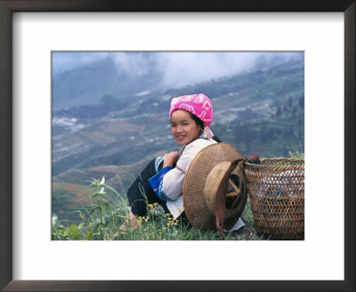 Zhuang Girl In The Rice Terrace, China by Keren Su Pricing Limited Edition Print image