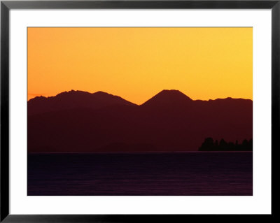 Mt. Ruapehu, Mt. Nguaruhoe And Mt. Tongariro At Sunset Taupo, Waikato, New Zealand by Barnett Ross Pricing Limited Edition Print image