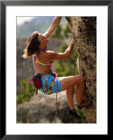A Climber Leads A Route At Sinks Canyon by Bill Hatcher Pricing Limited Edition Print image