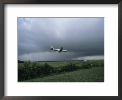 A Jet Descends For Landing At Reagan National Airport by David Evans Pricing Limited Edition Print image