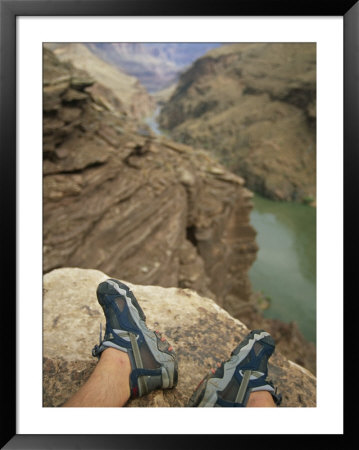 Feet Shod In River Shoes On An Overlook Above The Colorado River by Bobby Model Pricing Limited Edition Print image