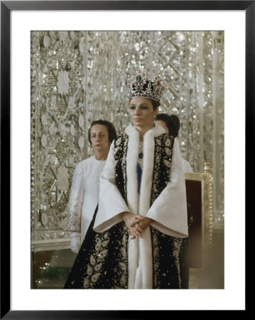 Portrait Of Queen Farah Pahlavi Dressed In A Ceremonial Attire, Gulistan Palace, Tehran, Iran by James L. Stanfield Pricing Limited Edition Print image