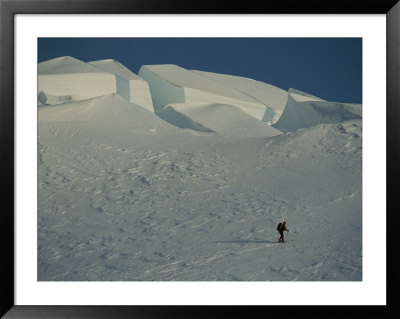 Skier Passes Crevasses On The Highest Icecap Of The Patagonian Range by Gordon Wiltsie Pricing Limited Edition Print image