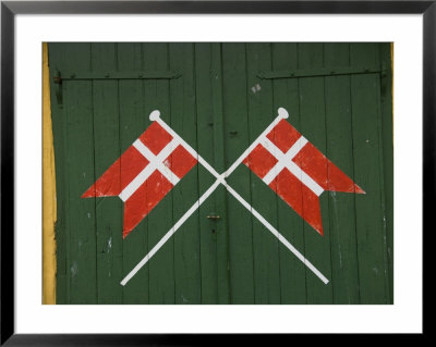 Denmark, Dannebrog, Danish Flag On The Doors Of Rescue Station by Keenpress Pricing Limited Edition Print image