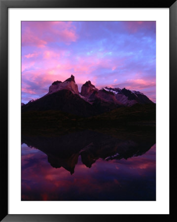 Cuernos Del Paine And Reflection At Dawn, Torres Del Paine National Park, Chile by Brent Winebrenner Pricing Limited Edition Print image