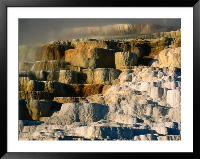 Terraced Travertine Formations At Minerva Terrace, Mammoth Hot Springs, Yellowstone National Park by John Elk Iii Pricing Limited Edition Print image