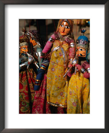 Rajasthani Puppets For Sale In Street Stall, Jaipur, India by Anders Blomqvist Pricing Limited Edition Print image