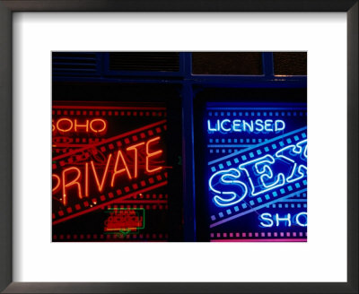 Neon Signs In Windows Of Soho Sex Shop, London, United Kingdom by Charlotte Hindle Pricing Limited Edition Print image