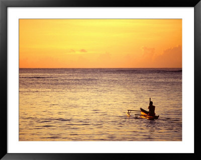 Pao-Pao Boat On The Water At Sunset, Vaisala Beach, Samoa by Tom Cockrem Pricing Limited Edition Print image