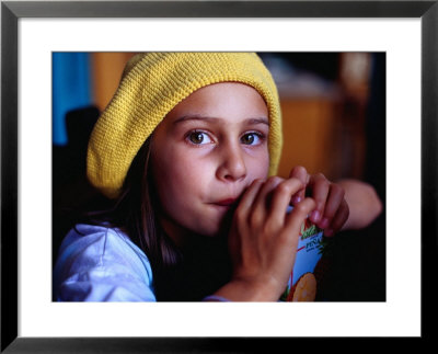 Young Girl Drinking Juice In Cafe, Melbourne, Australia by Richard I'anson Pricing Limited Edition Print image