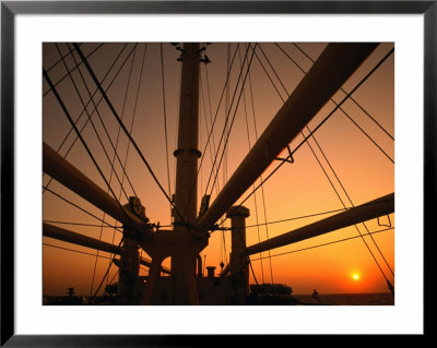 Sunset Through The Mast Of S.S. Shanghai, China by Dallas Stribley Pricing Limited Edition Print image