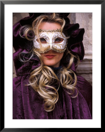 Masked Woman, Venice Carnival, Italy by Kristin Piljay Pricing Limited Edition Print image