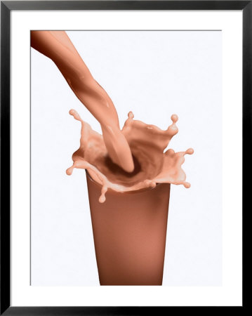 Chocolate Milk Splashed On White Background by Peter Johansky Pricing Limited Edition Print image