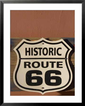 A Road Sign Shows The Old Route 66 Highway Sign by Taylor S. Kennedy Pricing Limited Edition Print image