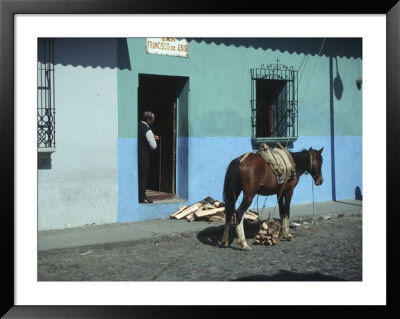 Street Scene With Horse, Antigua City, Guatemala by Judith Haden Pricing Limited Edition Print image