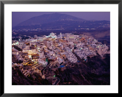 Dusk View Of Fira From The Nomikos Convention Centre, Fira, Santorini Island, Greece by Glenn Beanland Pricing Limited Edition Print image