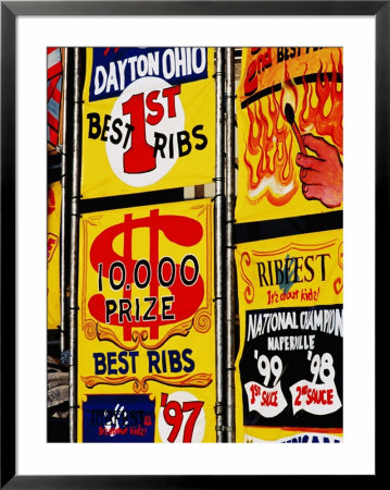 Detail Of Rib Stall Signs At Jazz & Rib Festival, Columbus, United States Of America by Richard I'anson Pricing Limited Edition Print image