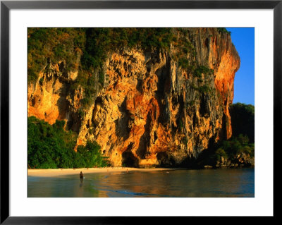 Sunset On Cliffs At Phra Nang Beach, Krabi, Krabi, Thailand by Anders Blomqvist Pricing Limited Edition Print image
