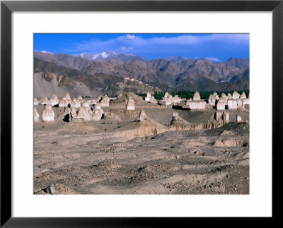 Crumbling Chortens At Shey Gompa; Tikse Range In Background, Shey, Jammu & Kashmir, India by Bill Wassman Pricing Limited Edition Print image