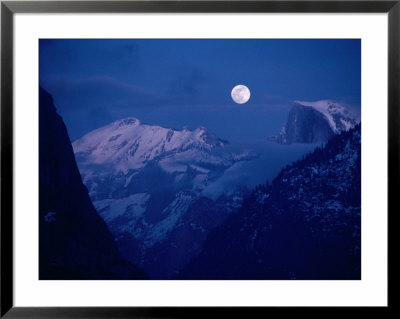 Moon Over The Valley And Half Dome, From The Wawona Tunnel, Yosemite National Park, Usa by John Elk Iii Pricing Limited Edition Print image