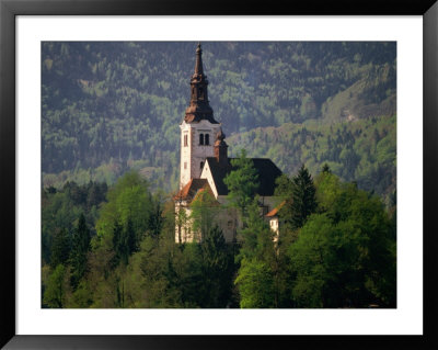 Belfry Of Baroque Church Of The Assumption, Bled Island, Gorenjska, Slovenia by Jon Davison Pricing Limited Edition Print image
