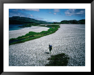 A Lone Hiker On A Raised Beach On The Isle Of Jura In The Hebrides - Highland, Scotland by Cornwallis Graeme Pricing Limited Edition Print image