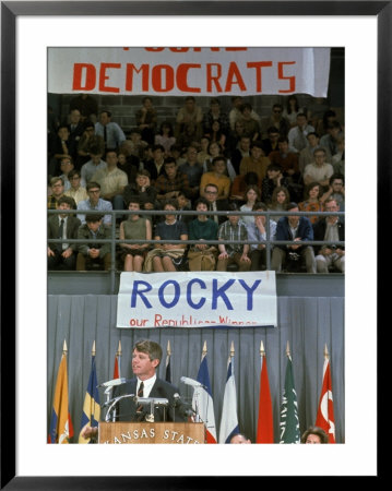 Dem. Presidential Candidate Sen. Robert F. Kennedy Speaking To Kansas State University Students by George Silk Pricing Limited Edition Print image