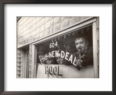 Men Looking Out The Window Of The New Deal Pool Room by Margaret Bourke-White Pricing Limited Edition Print image